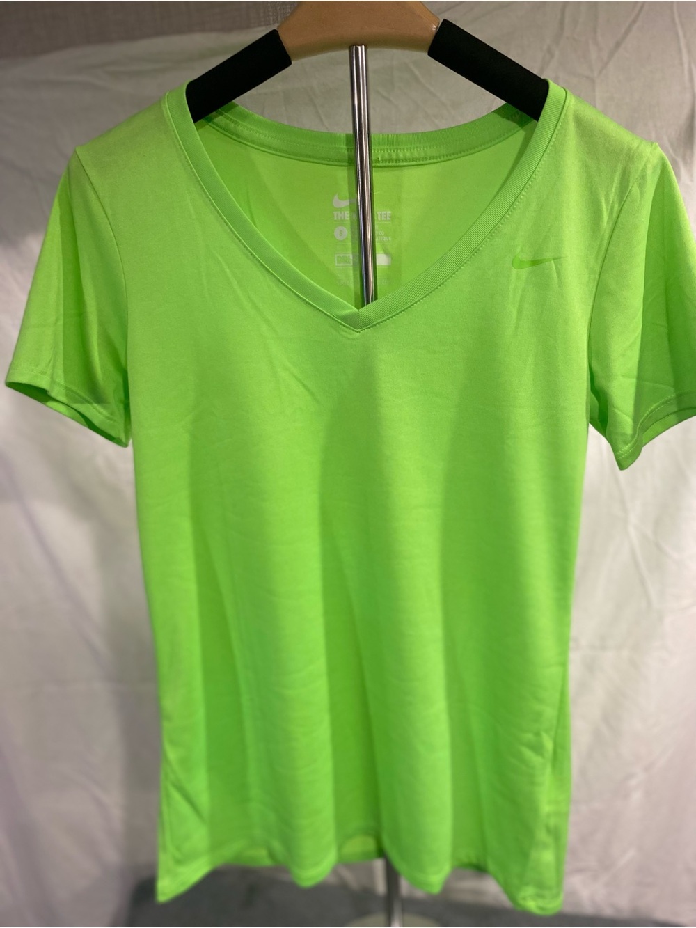 Nike Women's V-Neck Performance T-Shirt - Neon Green. Small